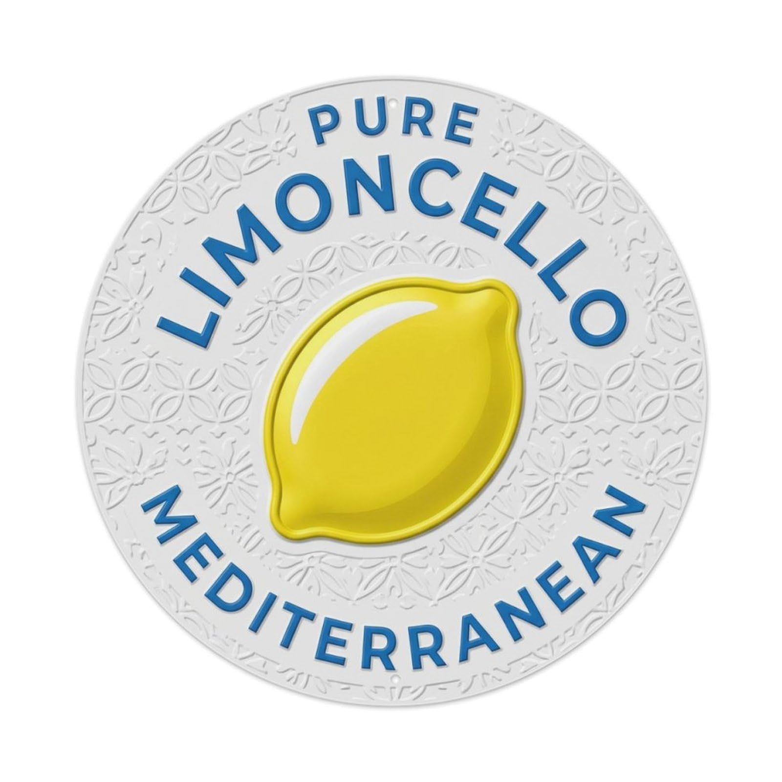 Fqcyn Style Pure Mediterranean Limoncello Metal Tin Sign Plaque Wall Decor For Cafe, Club Bar, Office, Home Garden Round Metal Poster 8X8inch