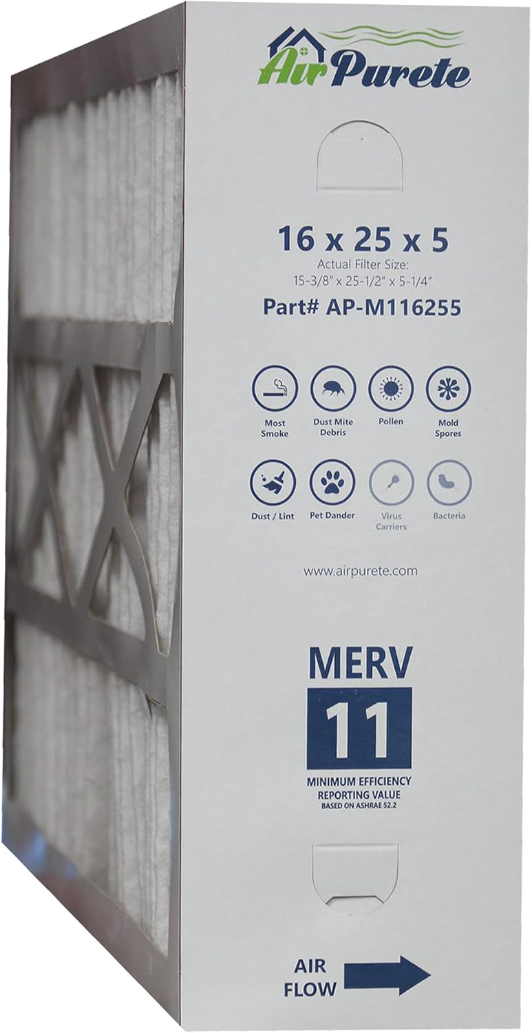 Air Purete Furnace Filters 16x25x5 Replacement for M11056 Genuine