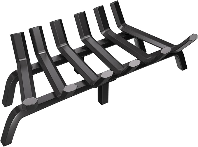 Amagabeli Fireplace Log Grate 24 inch Wide Heavy Duty Solid