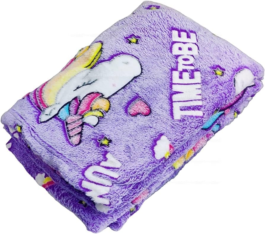 Magic Glow in The Dark Blanket (Big Size) Glow in The Dark Radium Blanket for Kids Super Soft & Warm Glowing Blanket for Toddler All Seasons Baby Blanket (Size 4 * 6 FEET) (Purple Unicorn)