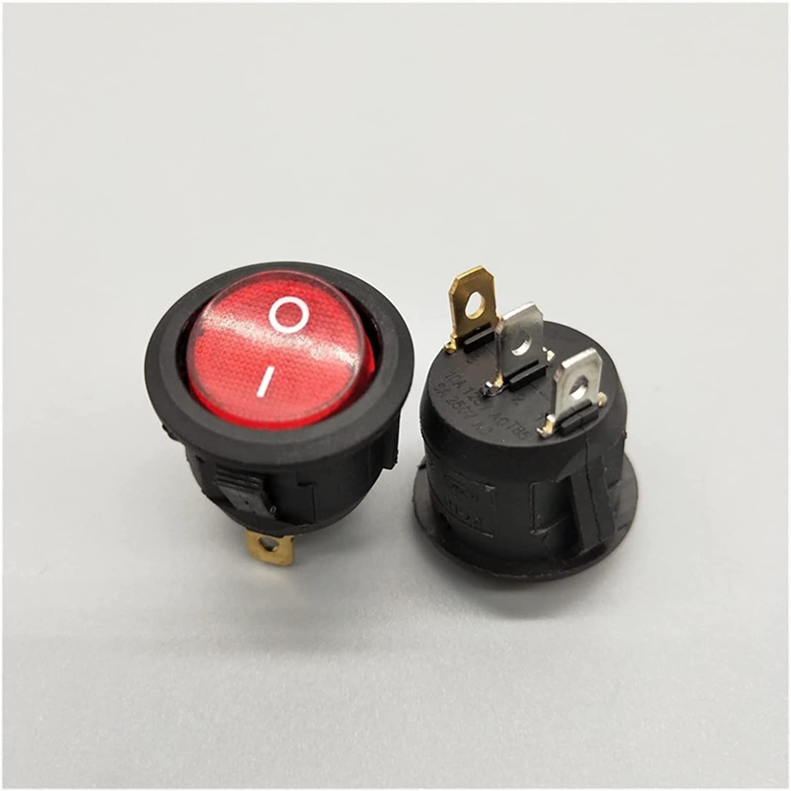 Interruptor basculante 1 Uds. KCd1 20mm interruptor LED de 3 pines 10A 12V interruptor de encendido de la lámpara botón de elevación del coche interruptor basculante Circular de encendido/apagado ( Co