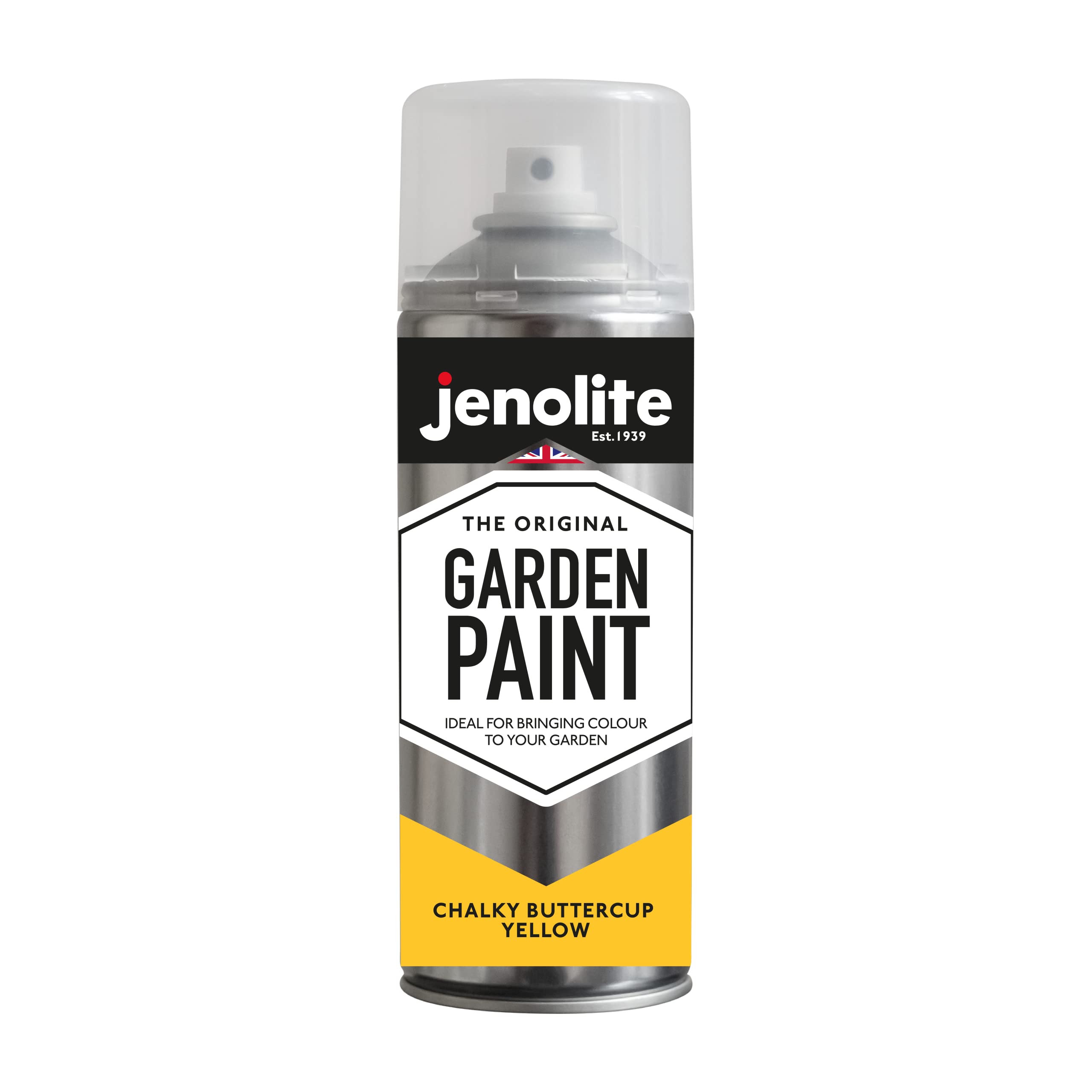 Jenolite Buttercup Yellow Directorust Chalky Spray Paint | | 400Ml | Multi-Surface Chalky Finish Spray Paint | Ideal For Furniture, Ornaments, Picture Frames | Interior & Exterior Use | Ral 1018