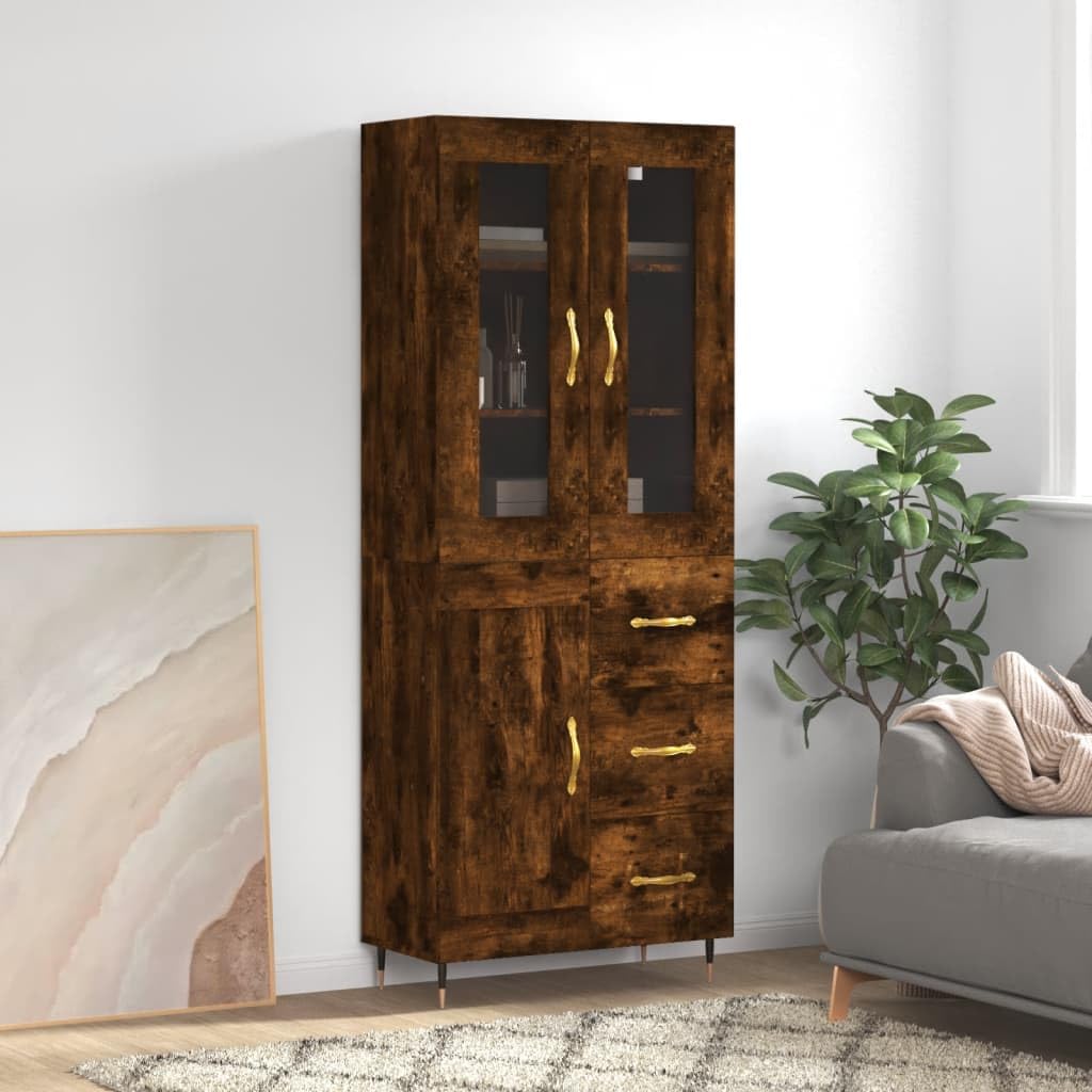 VidaXL Highboard Kommode - Sideboard Mit Viel Stauraum & Schubladen, Metallbeinen, Modernes Design