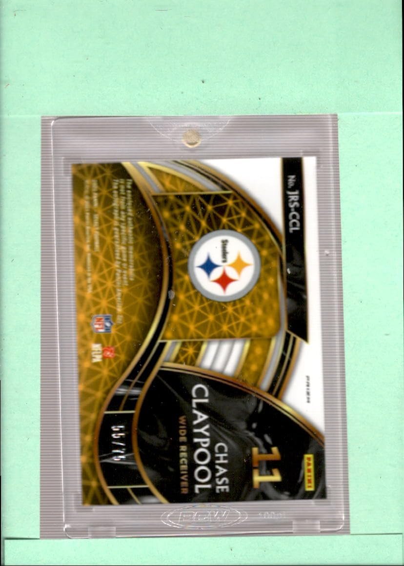 2020 Panini Select Rookie Signature Memorabilia Blue Prizm #20 Chase Claypool MINT MEM Auto SER/75 Pittsburgh Steelers Football