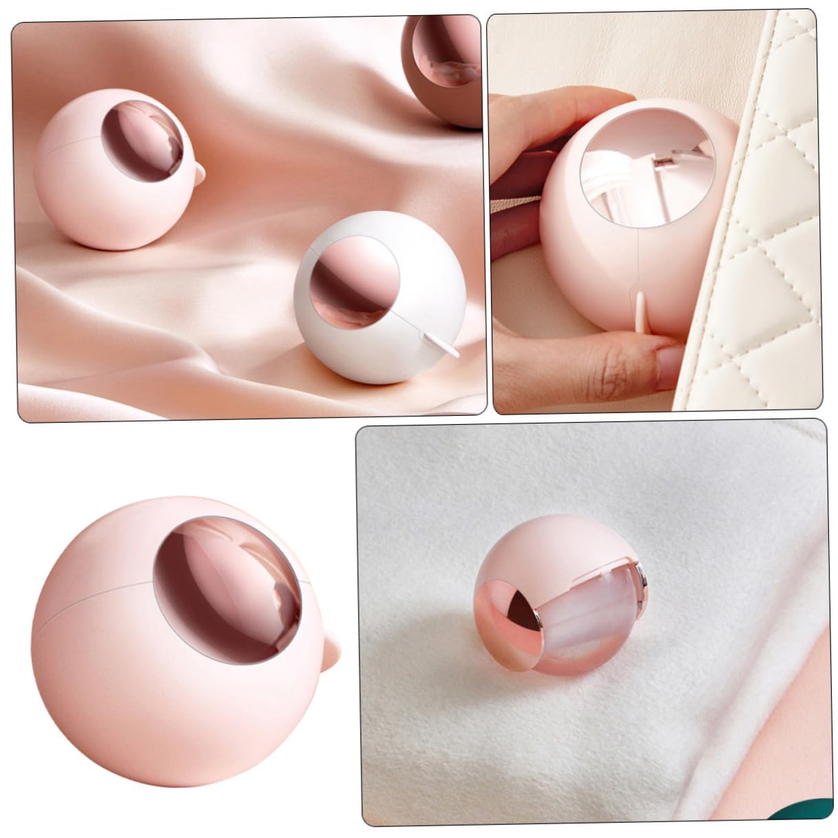 Waschbarer Kleiderfusselentferner mit Deckel, Rosa, Abs und Pu | Reise und Geschäftseinsatz, Sichere Klebefläche, für Tierhaare und Gewebe