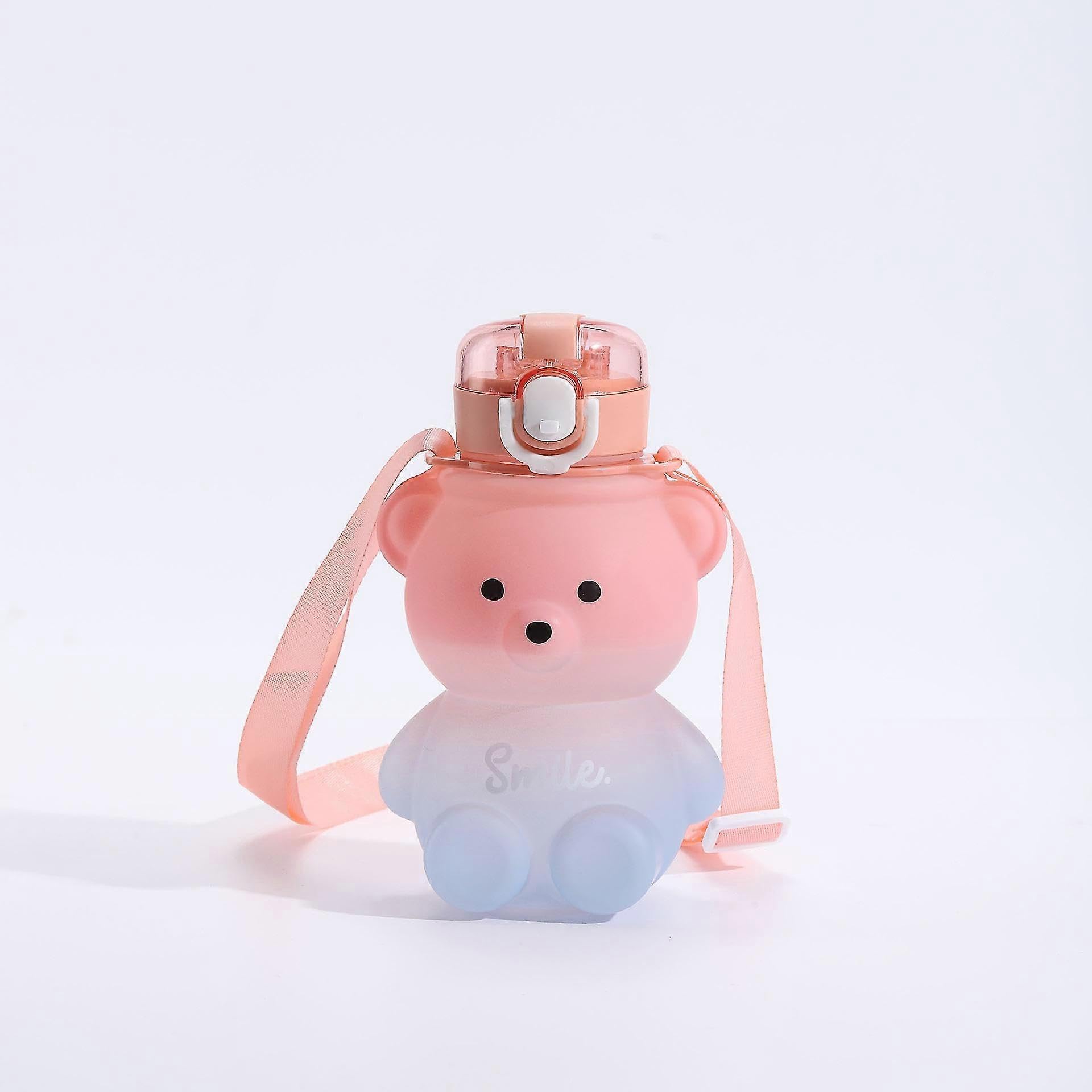 JOYHAPPST Yaju Kawaii Bear Water Bottle With Straw, Leak-proof Kawaii Water Bottle 800ml Cute Gradient Colorful Kawaii Water Bottles For Girls School Office Tr