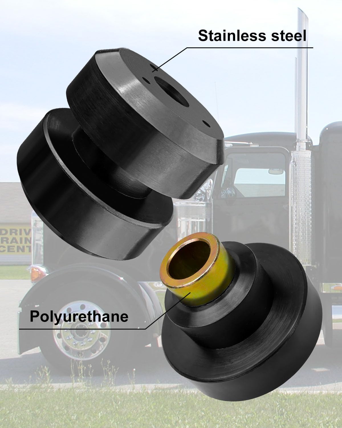 Engine Motor Mount Bushing Polyurethane Fit for Peterbilt 379 Replace CB2203-72 MR1001