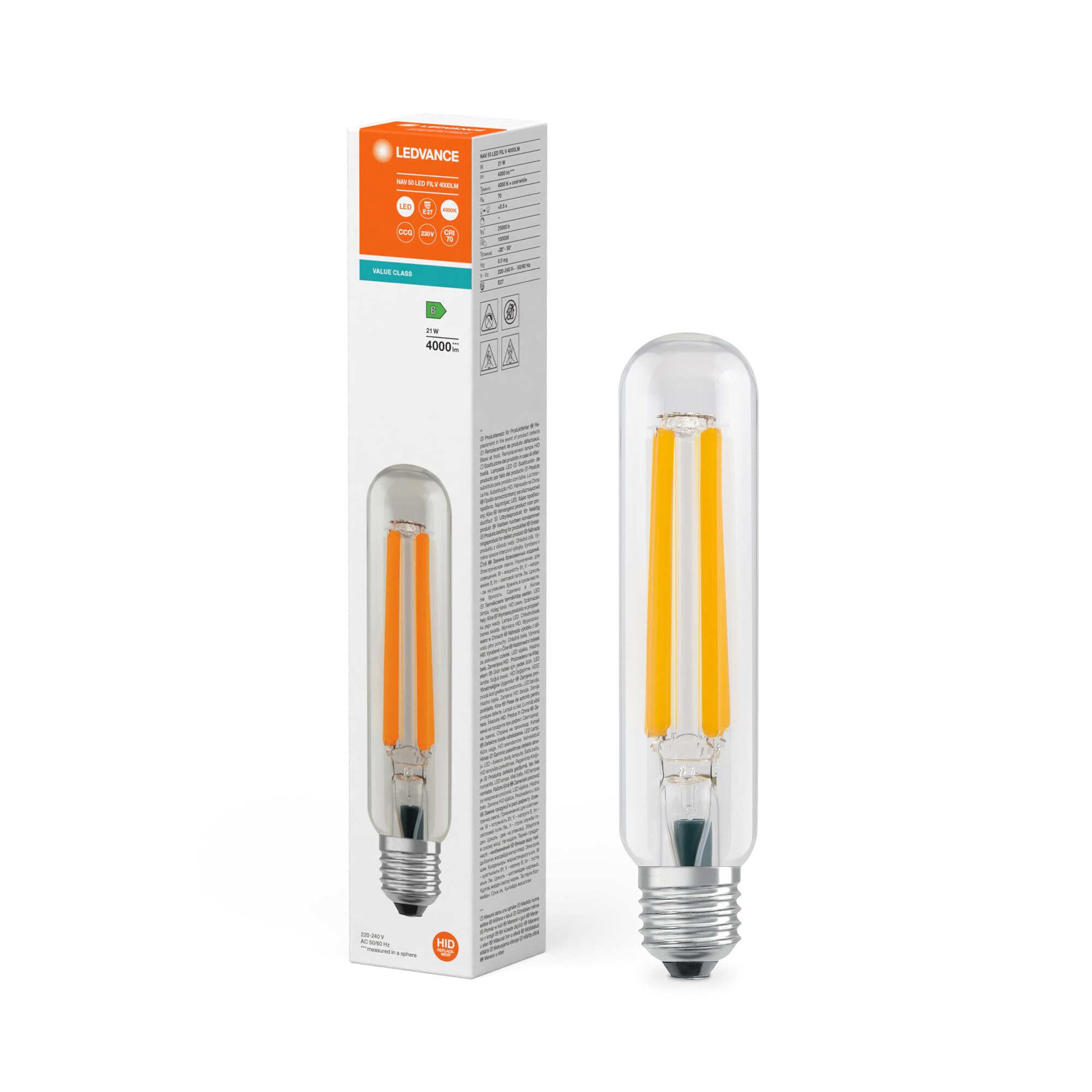 LEDVANCE NAV 50 LED Filament V 4000LM 21W 740 E27