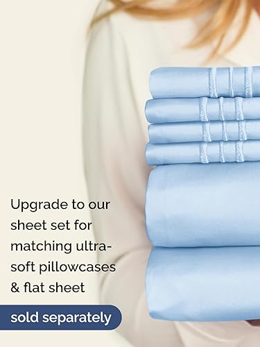 Miniatura 7 de Sábana bajera extra profunda tamaño Queen  Sábana bajera individual de lujo para hotel solamente  Se adapta fácilmente a colchones de 18 a 24