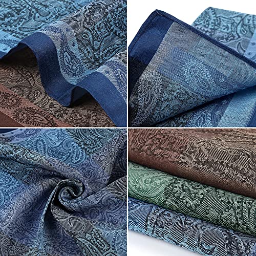 Houlife Men's Handkerchiefs Cotton Handkerchiefs For Men Soft Paisley Pattern Handkerchiefs Assorted Hankies, 17X17 #TOP5