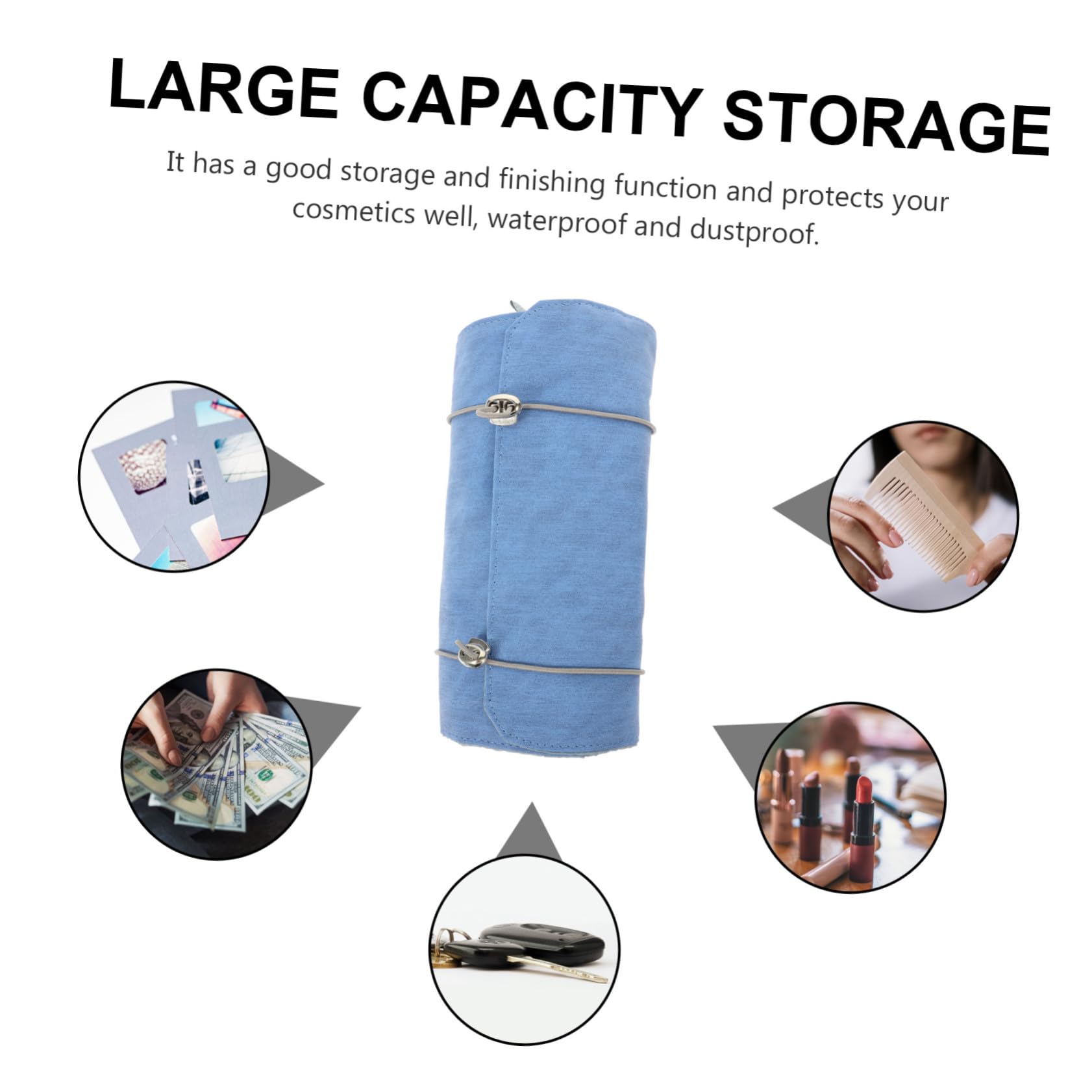 Organizador de Artículos de Tocador de Viaje para Mujer, Bolsa de Maquillaje Desmontable de Gran Capacidad, Material PU Cremallera, Práctica para Uso Diario y Viajes