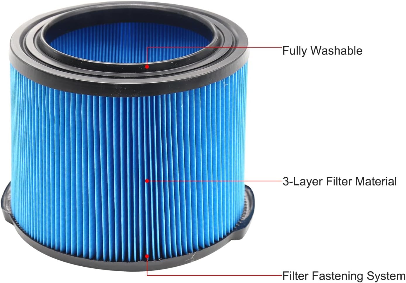 Lot de 4 filtres de rechange VF3500 pour aspirateurs Ridgid Wet Dry Vac VF3500, WD3050, WD4070, WD4080, WD4522, 4000RV, 4500RV