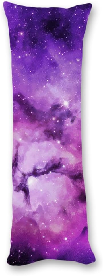 RicenOhe Space Nebula Universe Pattern Retro Galaxy Tribal Machine Washable Silky Shiny Satin Decorative Body Pillow Case Cover, 20-Inch x 54-Inch