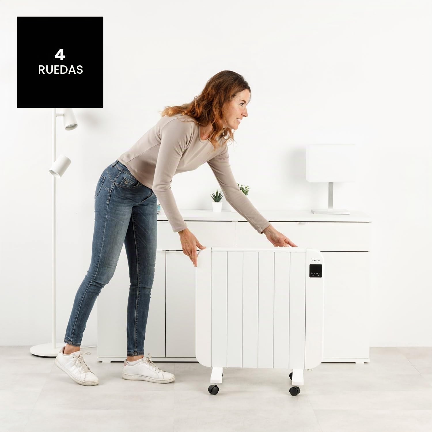 Taurus - Radiador Eléctrico 1500W, 6 Elementos, Programable 24/7, LCD