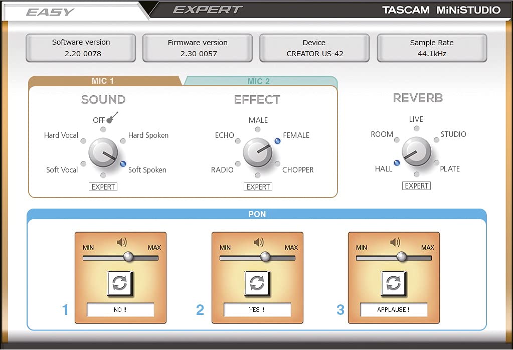 Tascam MiNiSTUDIO Creator US-42B - Interfaccia audio USB per streaming, podcasting, trasmissione personale, live gaming e doppiaggio cinematografica, con 2 ingressi, 2 uscite, 24 Bit/96 kHz