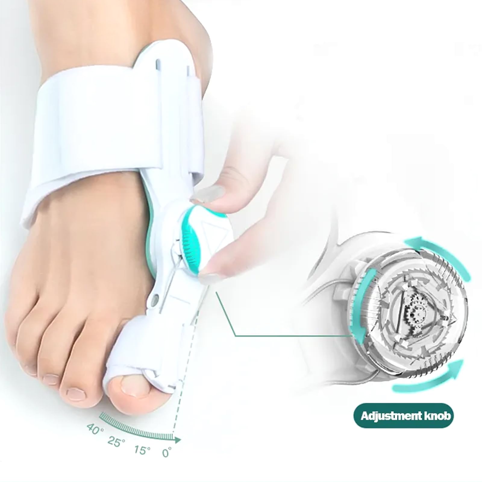 Alisador De Férula Para Juanetes, Corrección Ortopédica Ajustable De Juanetes, Corrector De Juanetes Con Perilla De Ajuste Y Escala, Rotación Flexible De 180°, Para Mujeres Y Hombres, Dedo Gordo