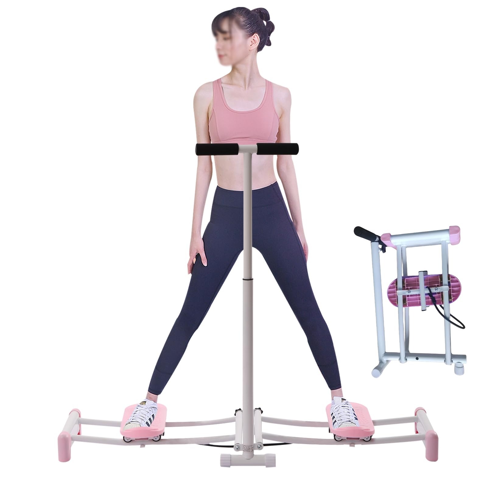 NATICRISI Leg Machine, Leg Exercise Equipment, Slim Body Female Pelvic Floor Muscle Fitness, Adjustable Height, Weight Loss, Kegel Exercises, Ski Practice, Pink