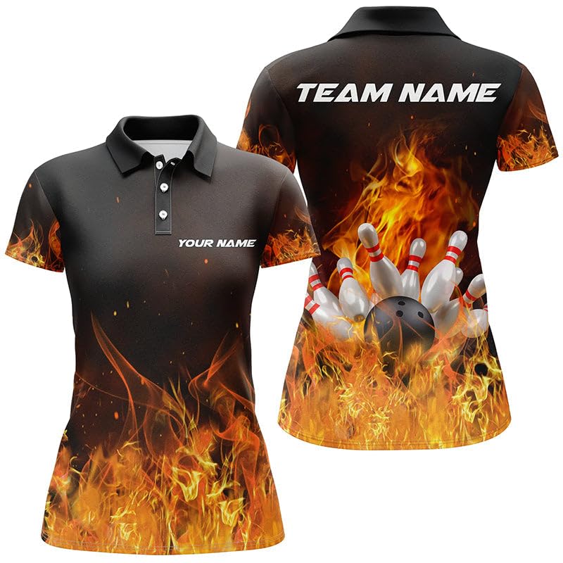 Individuelle Bowling-Shirts für Männer und Frauen, Personalisierte Flame Bowling-Team-Trikots I5165