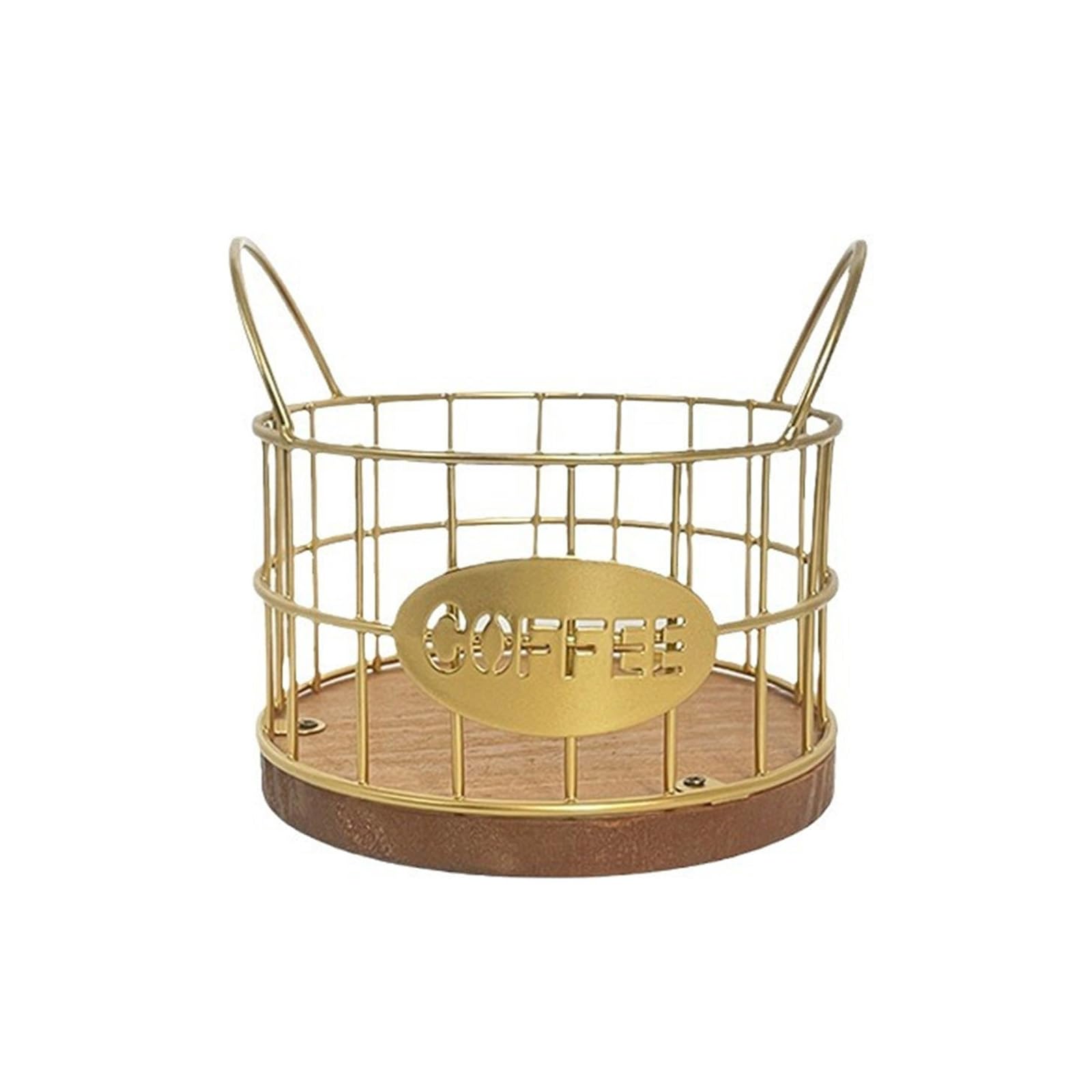 Buxuaaaa Iron Coffee Holder Versatile Coffee Storage Rack Pods Basket Decoration for Kitchen Countertop Espresso Pods Basket Matte Bronze Finish Organizer