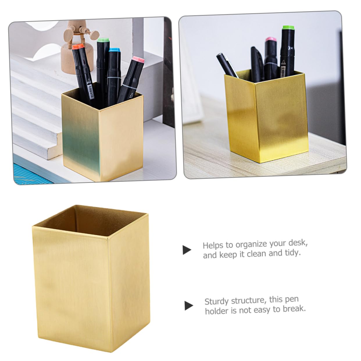 Angoily Portalápices Inoxidable Soporte De Brochas De Maquillaje Organizador De Oficina Vaso Para Guardar Lápices
