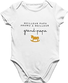 Annonce grossesse Cache Couche bébé Meilleure maman promue à meilleure grand-maman, grand-parents, grand-papa (0-3 mois) (Grand-papa)