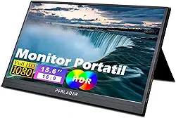 Monitor Portátil 15.6'' FHD 1080P IPS, Plug & Play via USB-C/HDMI, Antirreflexo e Proteção para Olhos, Compatível com Notebook, PC, Celular e Consoles de Jogos (suporte flip-back)