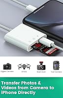 Oliveria 2 az 1-ben SD Kártyaolvasó iPhone/iPad Készülékekhez - Micro SD/SD Dual Slot, Egyidejű Töltés, Plug and Play, 4K Videó Támogatás 5