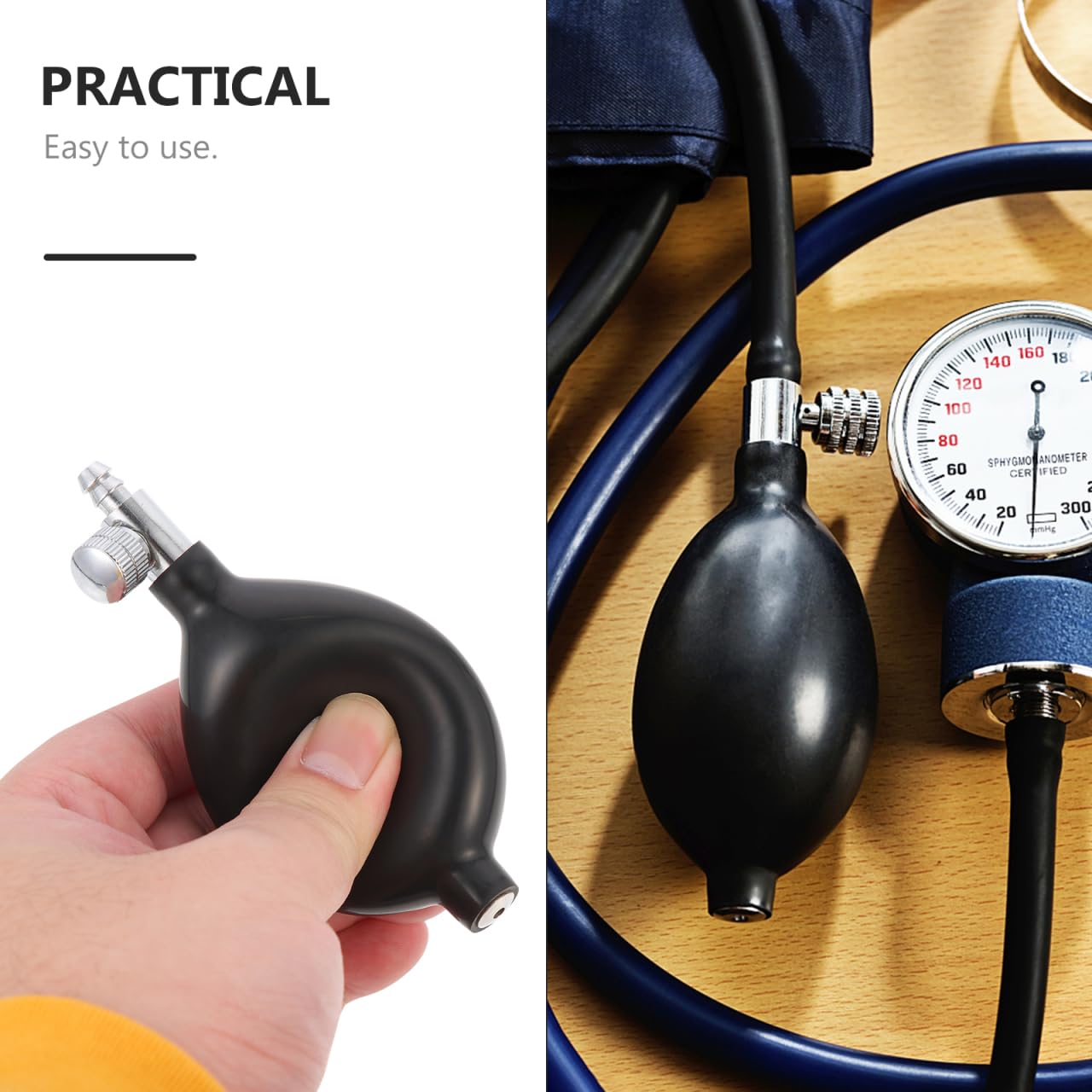 Healeved Kit Gonflage 2 Pièces Poignée De Gonflage Avec Valve De Contrôle D'Air Pour Tensiomètre Sphygmomanomètre Ampoules De Manuelles Latex