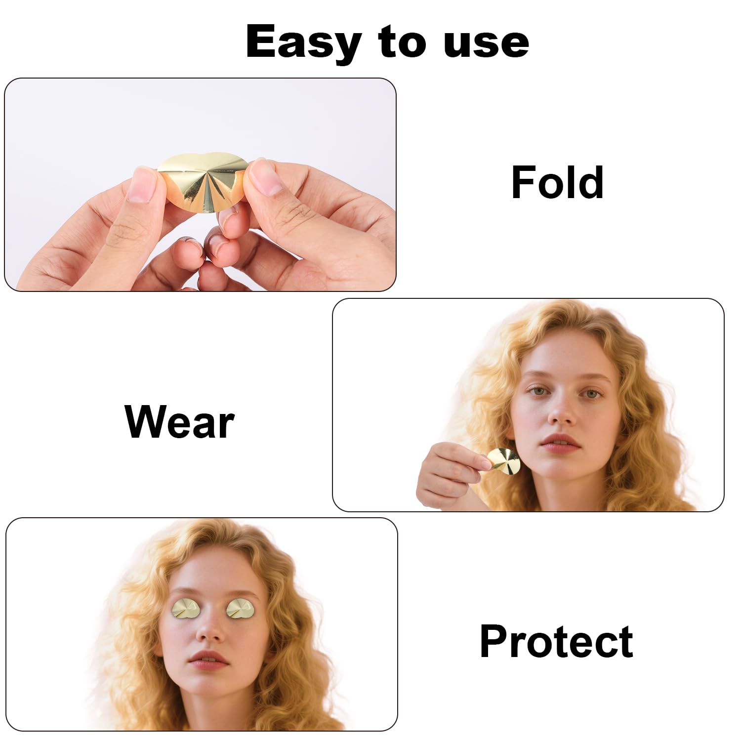 Gosknor 100uds Conos de Protección Ocular, Pegatinas Gafas Cama de Bronceado un Solo Uso para Ojos Cubiertas Gafas Bronceado Sin Línea Tomar el Sol en Verano Accesorios Tumbonas (Dorado)