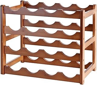 Stojak Na Wino Wolnostojący Na Stół Strona Główna Bambusowy Stojak Na Wino 16 Butelki Uchwyt Na Wyświetlacz Łatwy Do Umieszczenia Organizer Na Blat Drewniany Stojak