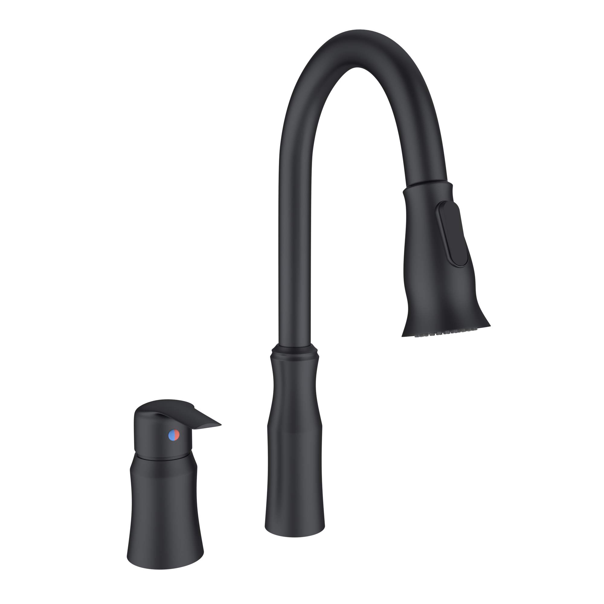 Oulantron High Arc Pull Down Sprayer Kitchen Faucet Single Handle Kitchen Faucets 2 Hole Matte Black Commercial Kitchen Sink Faucet Pull Out Kitchen ...