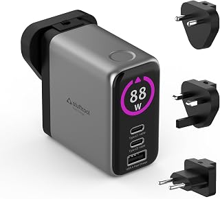 Stuffcool Nomad Pro 140W GaN Charger PD 3.1 AVS, Colour TFT Display,Super Fast Charging 2.0 Charges MacBook pro, Laptop, S Price In India