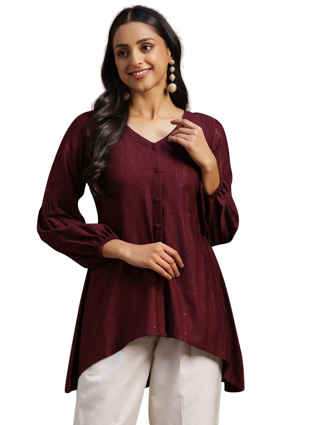 Libas Women's Woven Design A-line Kurtis