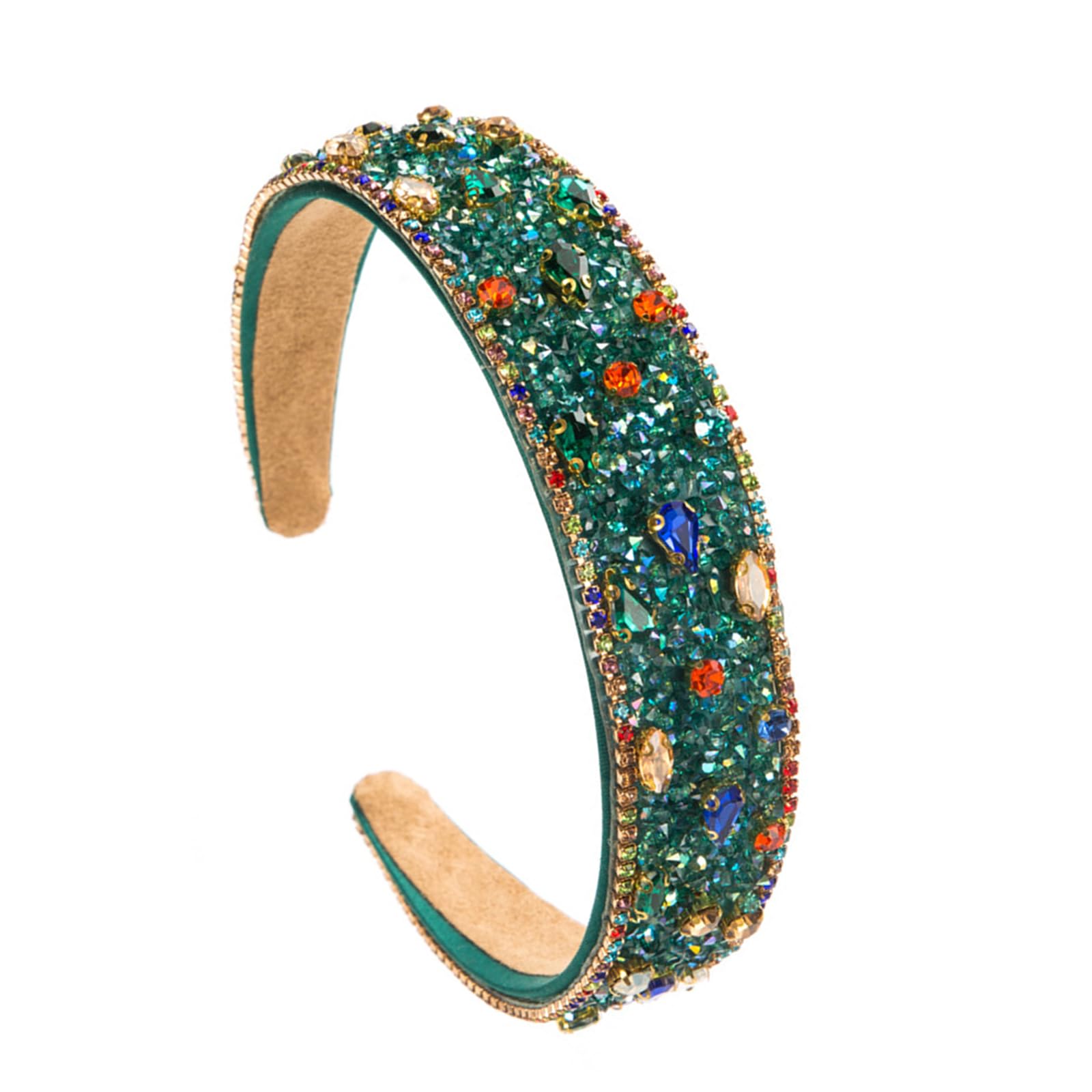 1 Pcs Crystal Embellished Headbands Rhinestone Wide Hair Bands Bling Diamond Hair Bands Non Slip Hair Bands for Women (KnottedDE)