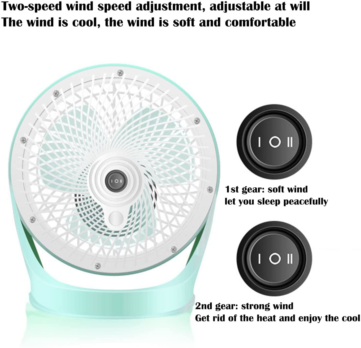 Mini Ventilatore Elettrico Silenzioso, Ventilatore da Tavolo per Dormitorio per Studenti, Raffreddatore d'Aria Ventilatori da Tavolo Ricaricabili USB per Auto da Ufficio a Casa