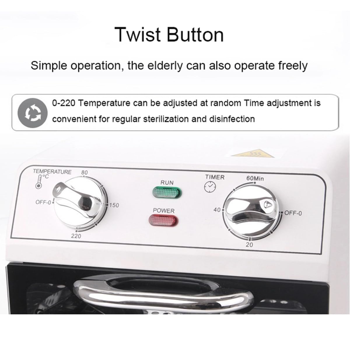 Sterilizzatore ad alta temperatura da 600 W a 8 l, disinfettante a calore secco con controllo della temperatura e timer per strumenti per unghie, tatuaggi, strumenti dentali, parrucchieri