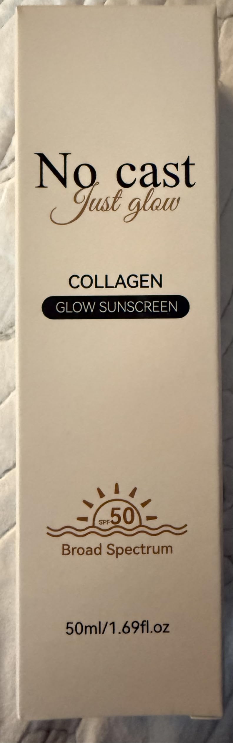 NO CAST JUST GLOW 2026 NEW No Cast Just Glow Collagen Sunscreen | SPF 50 Broad Spectrum Face Sunscreen | Lightweight, Non-Sticky, Hydrating Formula | Peptide, Cica for Soothing & Glow | Korean Skincare