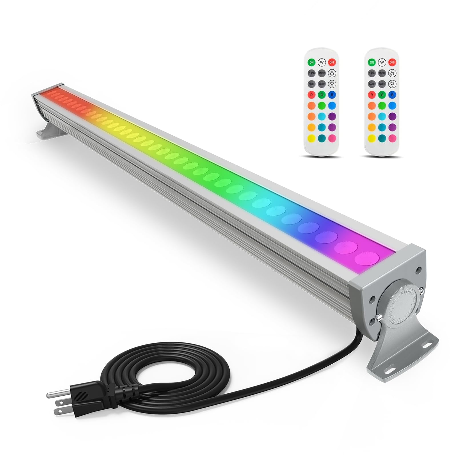 ATCD LED Wall Washer Light with RF Remote, 144W RGBW 5700K Dimmable Linear Wall Wash Light Bar, 120V-277VAC, 40" Long Perfect for Church, Wedding Hall, Retail Stores and Haunted Houses