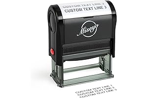 Personalized Custom Stamps with Self-Inking - Miseyo Up to 3 Line Text