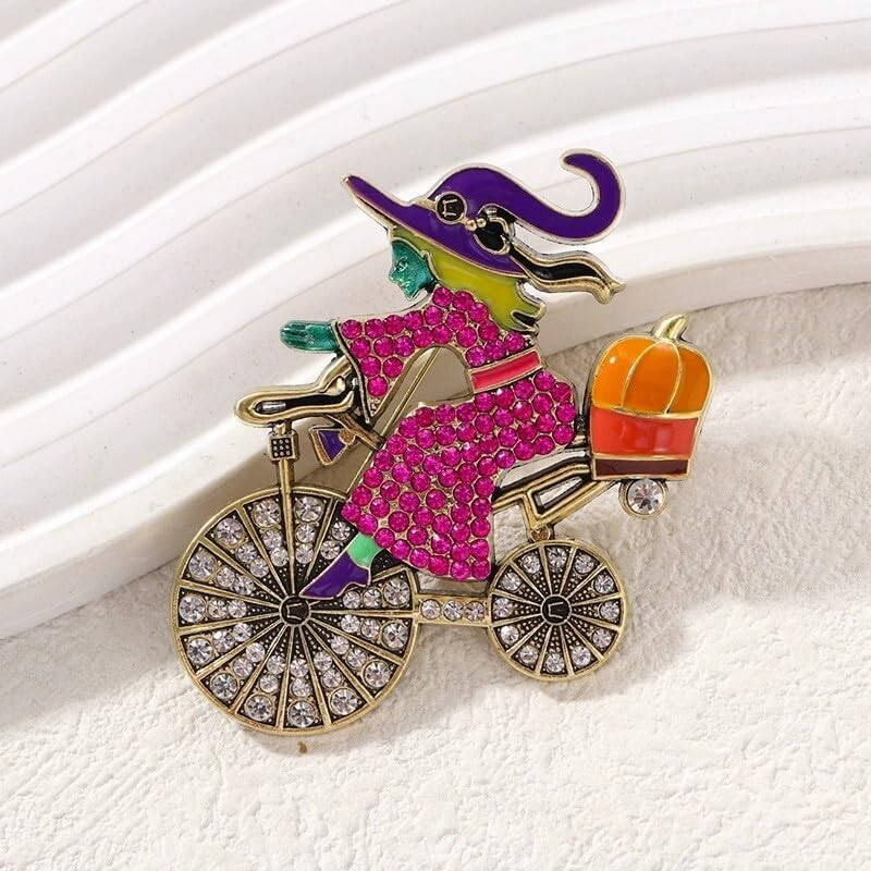 Image of Christmas Brooch Pins Crystal Christmas Tree Snowflake Jingle Bell Reindeer Enamel Brooches Holiday Party Gift for Women