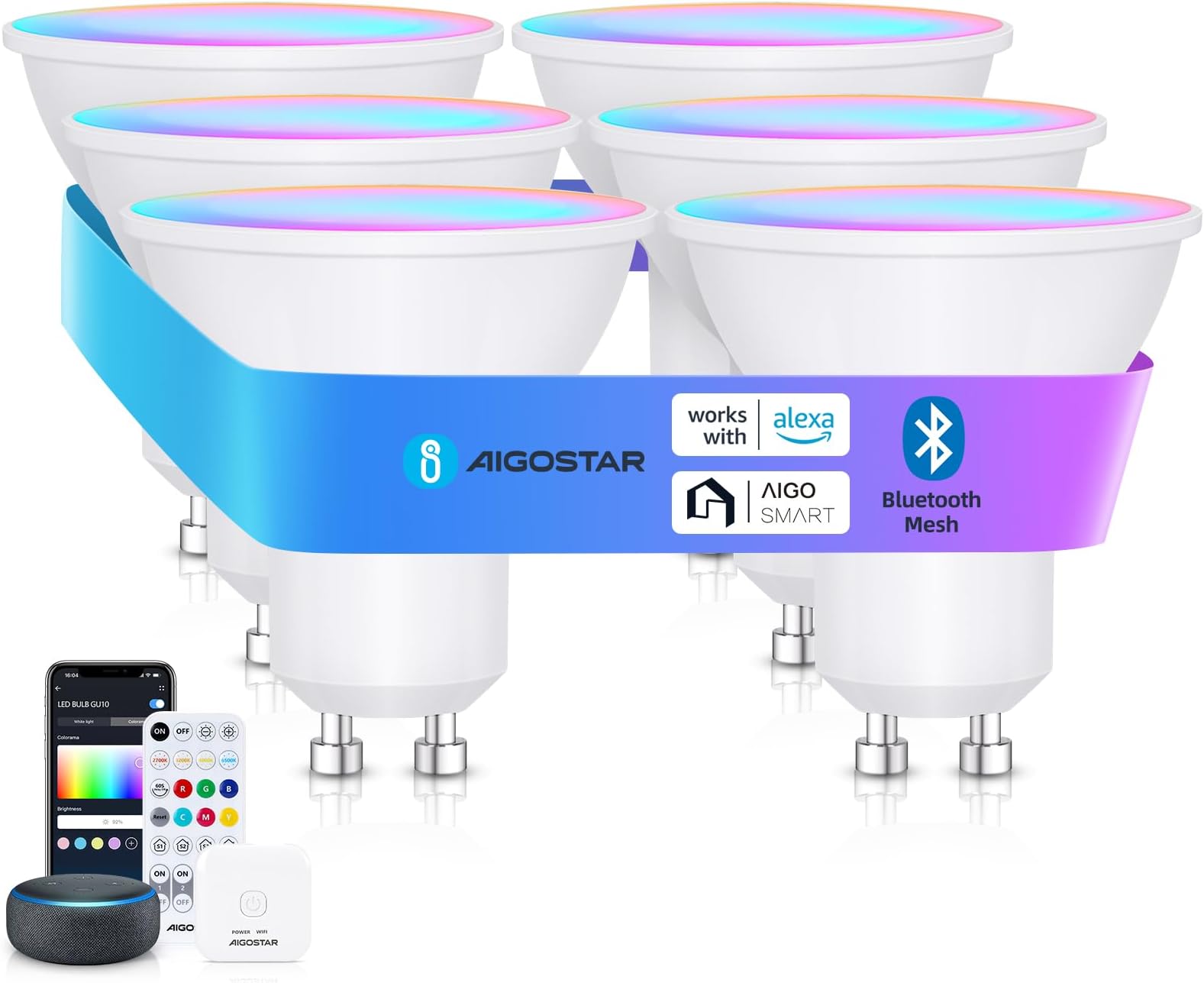 Aigostar - LED RGBW dimbare plafondlamp LED/19W/230V 2700