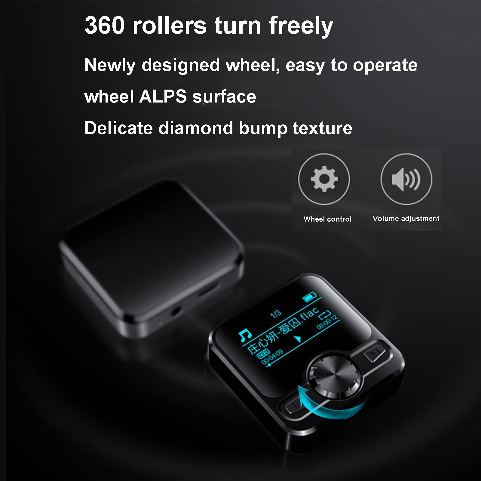 Bluetooth Sport HIFI Odtwarzacz MP3 Dyktafon IPX6 Zero hałasu z e-bookiem Wzmacniacz radiowy FM 1.1 cala Wyświetlacz,4GB