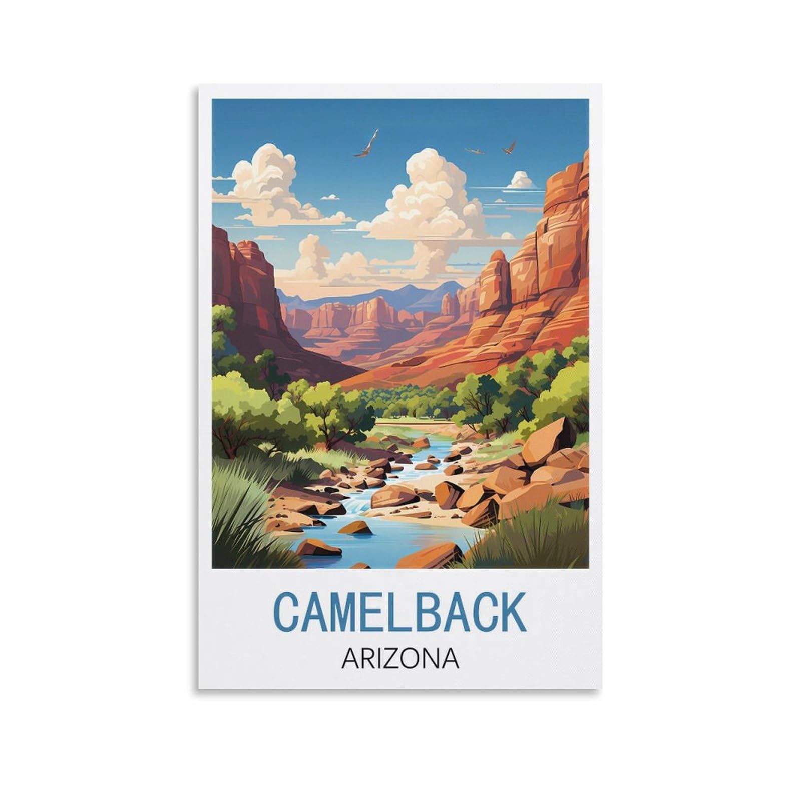 Metal Sign Tin Sign Cave Signs Art Plaque Poster Wall Decor for Home Kitchen Bar Club Coffee Shop Orchard Decoration Camelback Arizona Posters 15x30cm