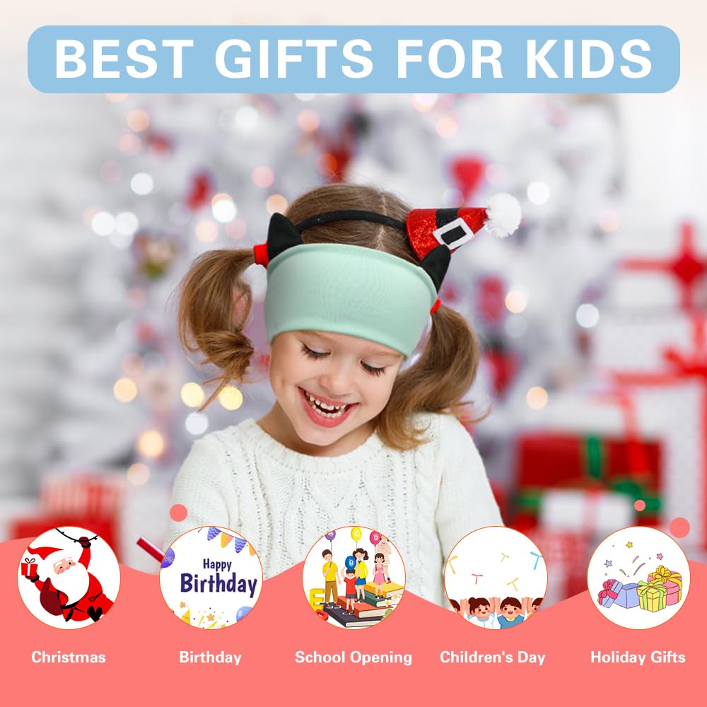 Joythink Cuffie Bluetooth per Bambini, Maschera per Dormire con Auricolari Wireless, Fascia Morbida con Altoparlanti Sottili, Cuffie per Viaggio, Aereo, Sonno, Tablet, Bambini e Bambine Acqua