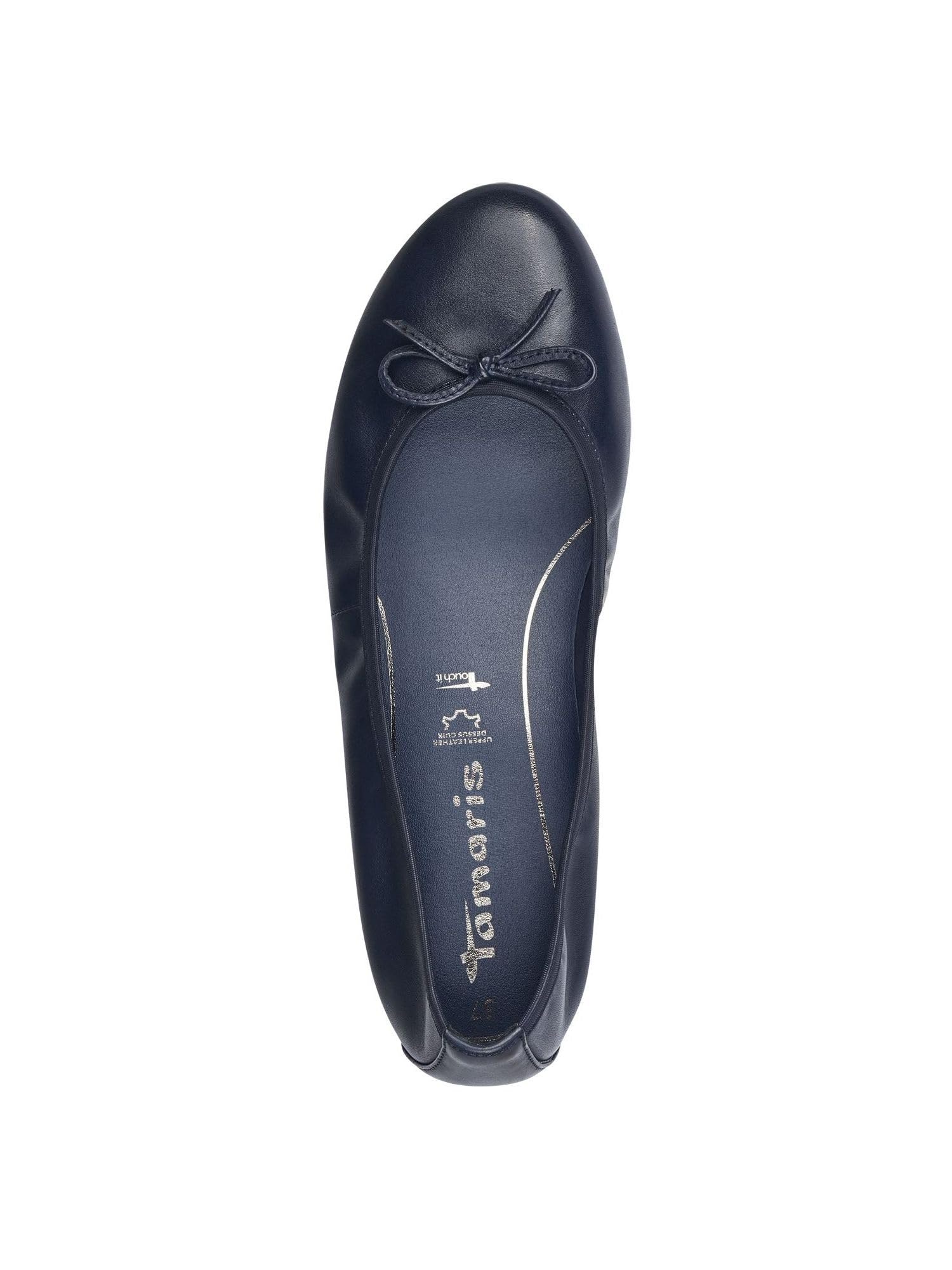 Tamaris Damen Ballerina Leder weiß 1-1-22116-41-110