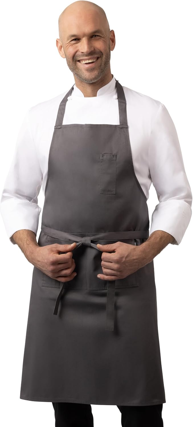 Bragard Unisex Ceylany Bib Apron (Grey) Clothing, Shoes