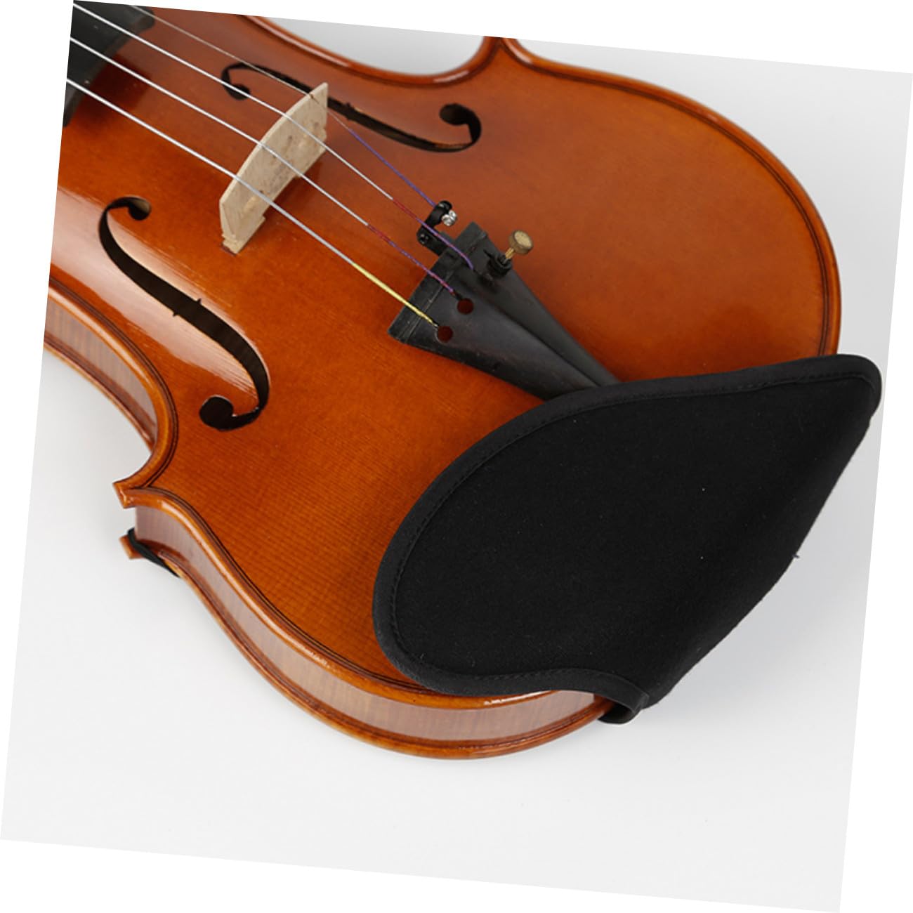 BESPORTBLE Almohadilla Cómoda para Mentonera de Violín de Franela Negra, Diseño Ligero y Compacto, Fácil de Transportar, Adecuado para Actuaciones y Práctica del Violín Estilo Aleatorio