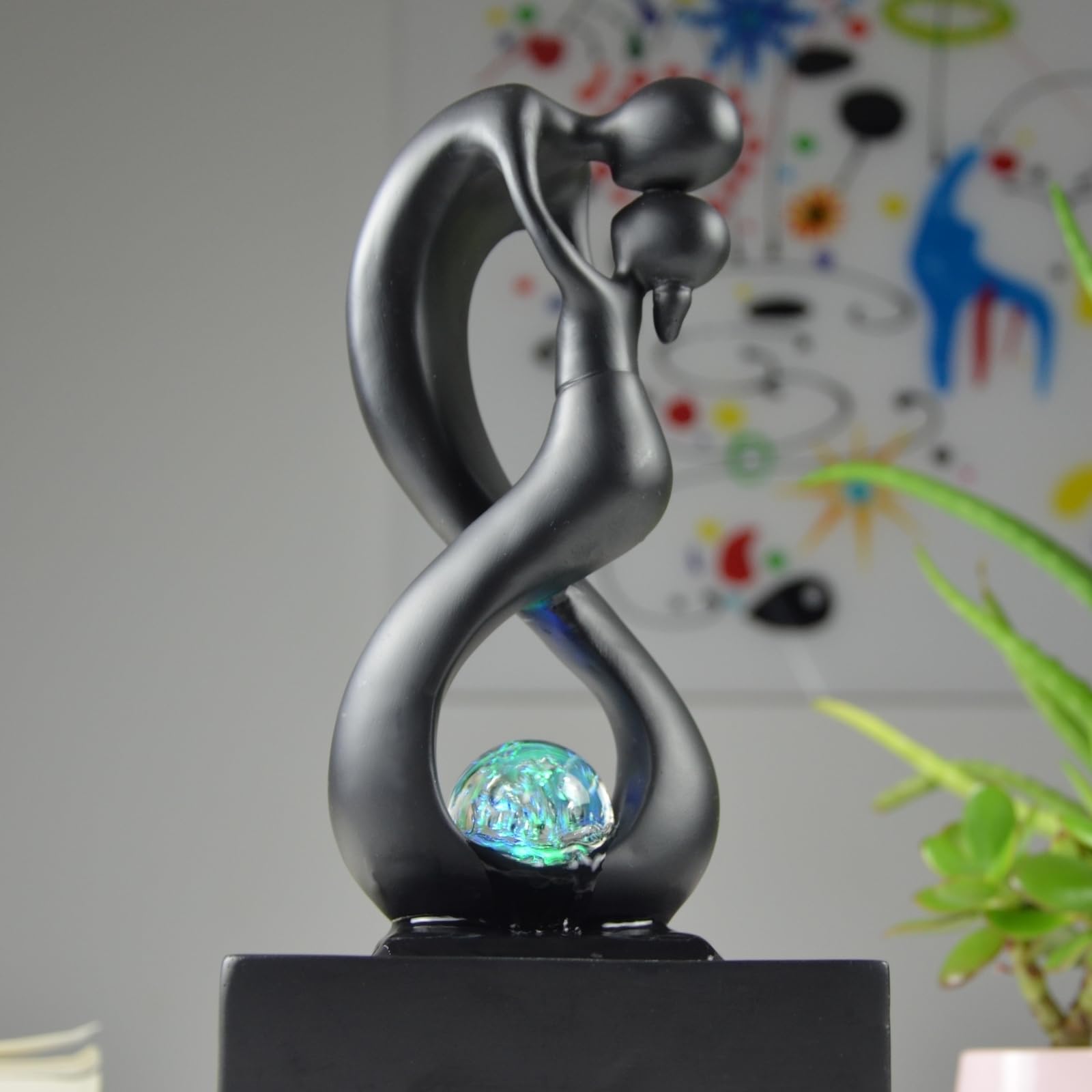 Zen'Light SCFR19-C8 - Fontana interna in poliresina, 14 x 14 x 31 cm, colore: Nero