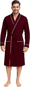 NY Threads Men's Robe Cotton Blend Knit Bathrobe