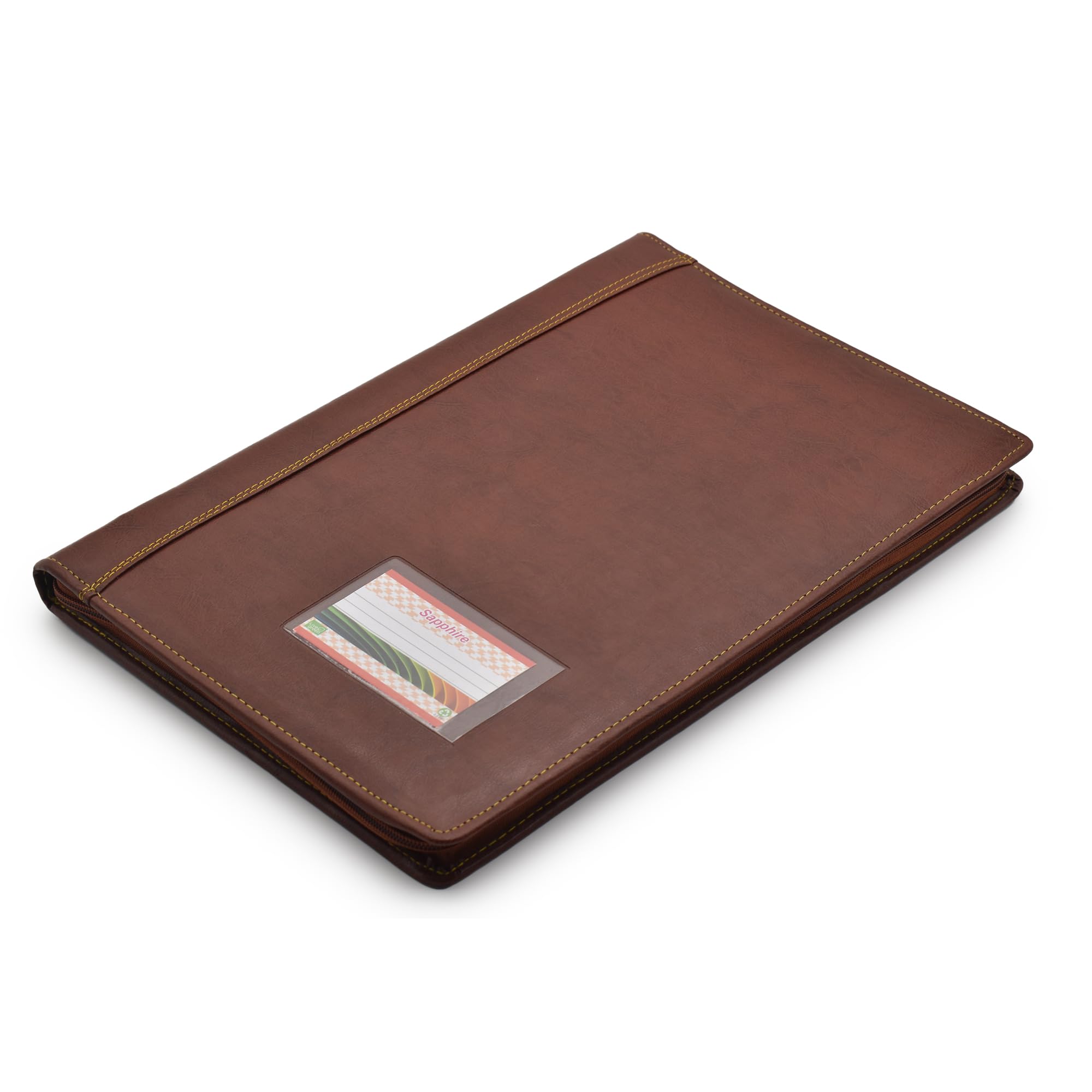 Buzz cool Carpeta profesional de piel sintética para certificados y documentos con 20 hojas (marrón)